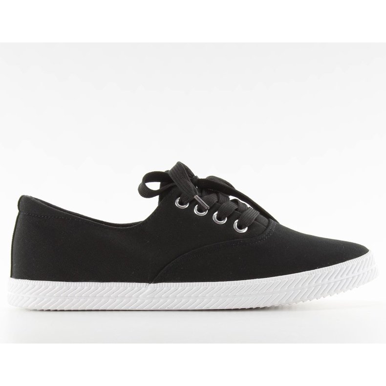 Zapatillas negras con cordones dobles negro