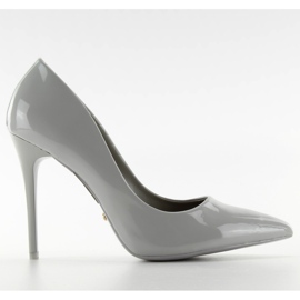Tacones grises lisos Le03 barnizados