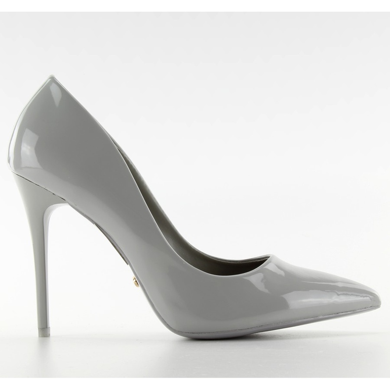 Tacones grises lisos Le03 barnizados