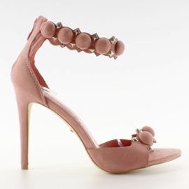 Sandalias con pasador Bolas divertidas LE022 Rosa rosado