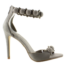 Sandalias con pasador Bolas divertidas LE022 Gris