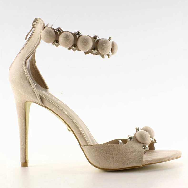 Sandalias divertidas en un alfiler Bolas divertidas LE022 Beige