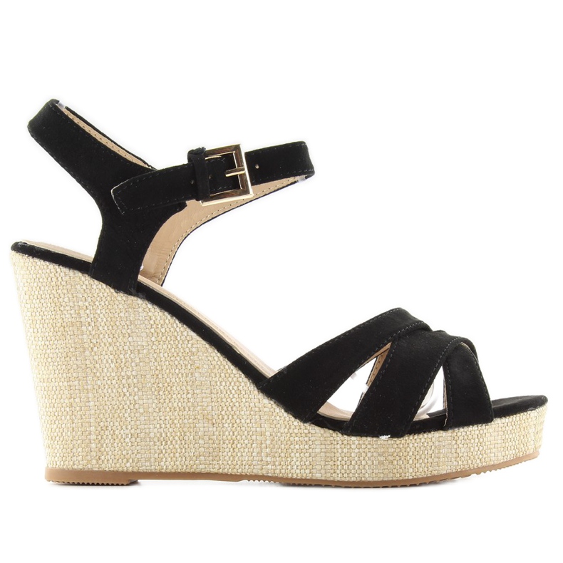 Sandalias cuña BL337 negro