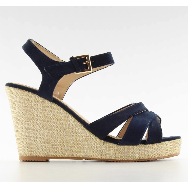 Sandalias con cuña BL337 azul azul marino