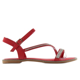 Sandalias decoradas con circonitas yh-2h018 rojo