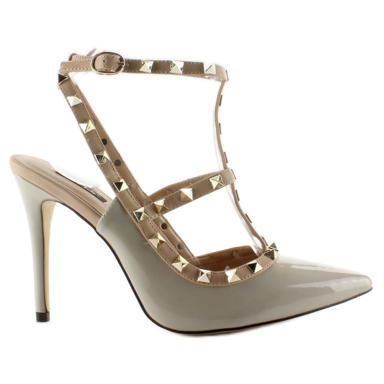 Stilettos con tachuelas Valentina 1166 gris