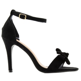 Sandalias de tacón alto con lazo L71-8 negro
