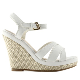 Cómodas sandalias cuña G318 blanco Cómodas sandalias cuña G318 blanco