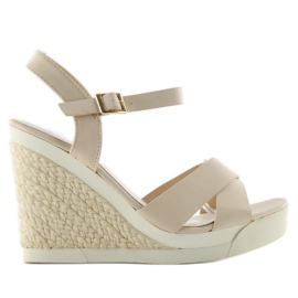 Sandalias cuña, suela sport, beige