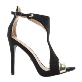 Sandalias únicas en un tacón alto jz-6319 negro
