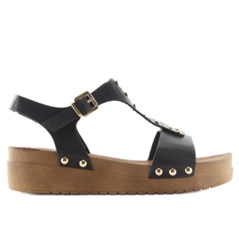 Sandalias De Suela Gruesa 568-5 Negro
