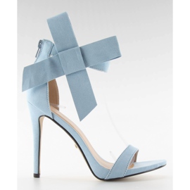 Sandalias de tacón alto con lazo jz-6340 azul