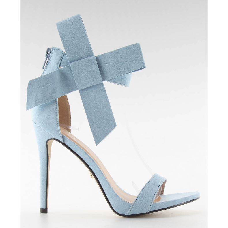 Sandalias de tacón alto con lazo jz-6340 azul