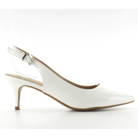Tacones bajos con tacón abierto zh05 blanco