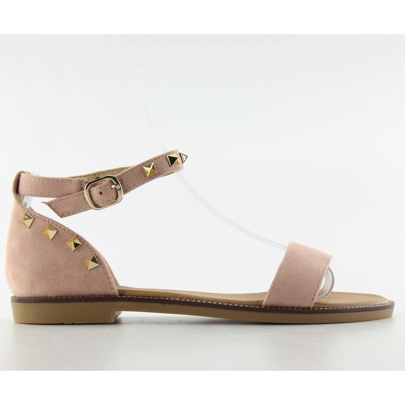 Sandalias con tachuelas en el tobillo s51 Rosa rosado
