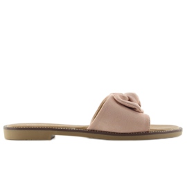 Pantuflas de mujer con lazo S52 rosa