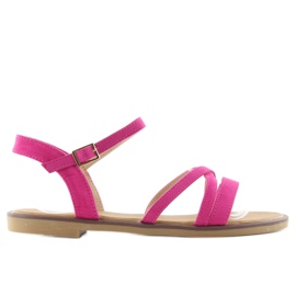 Sandalias con delicadas rayas fucsias rosa
