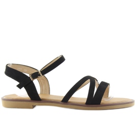 Sandalias con delicadas rayas negras S55 negro Sandalias con delicadas rayas negras S55 negro