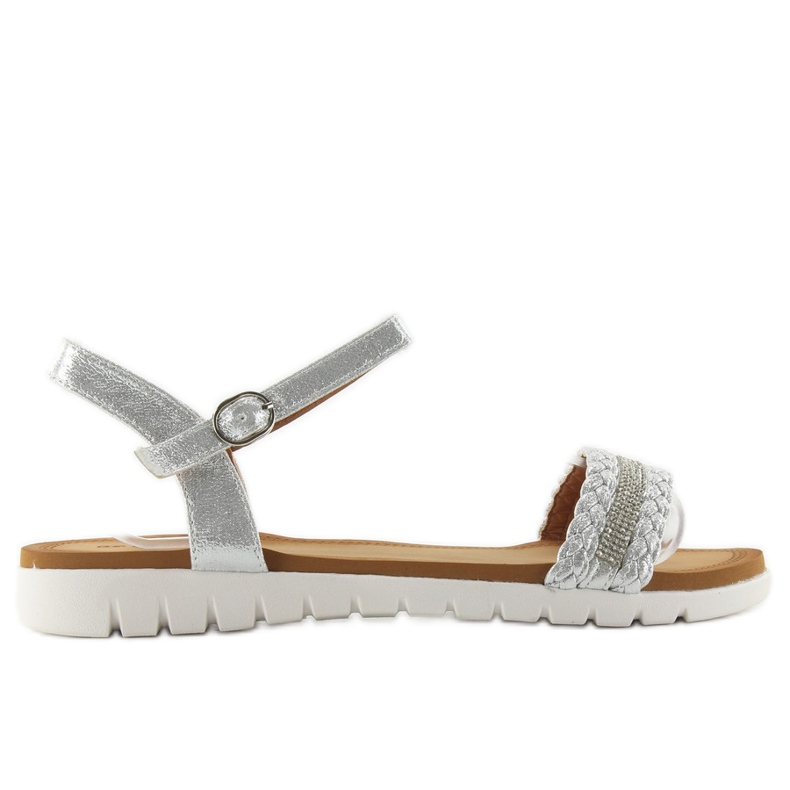 Sandalias metalizadas plateadas gris Sandalias metalizadas plateadas gris