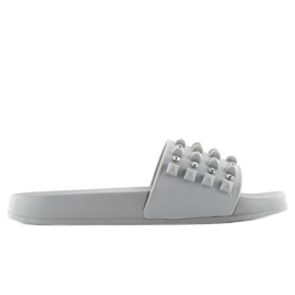 Pantuflas con tira de goma ts168-8 gris