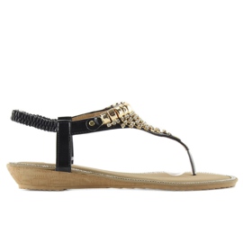 Sandalias ricamente decoradas 2017-32 negro