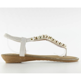 Sandalias con perlas 2017-25 blanco