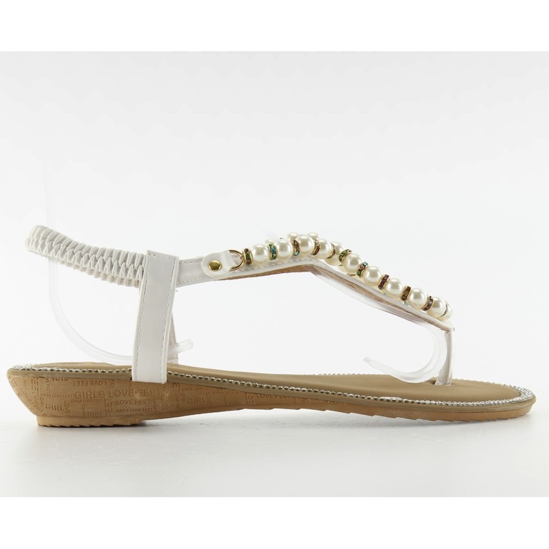 Sandalias con perlas 2017-25 blanco