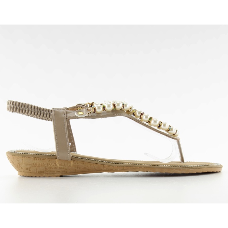 Sandalias con perlas 2017-25 Gris