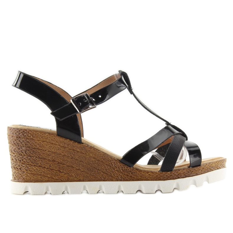 Sandalias cuña FD-76 negro