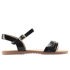 Sandalias Tiras Brillantes H8-72 negro