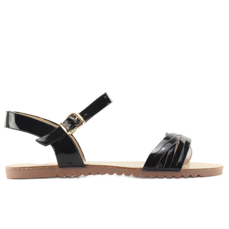 Sandalias Tiras Brillantes H8-72 negro