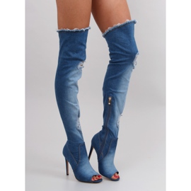 Jeans de mezclilla hasta el muslo azul