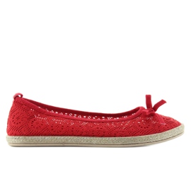 Maravillosas bailarinas de encaje JX33 Rojo