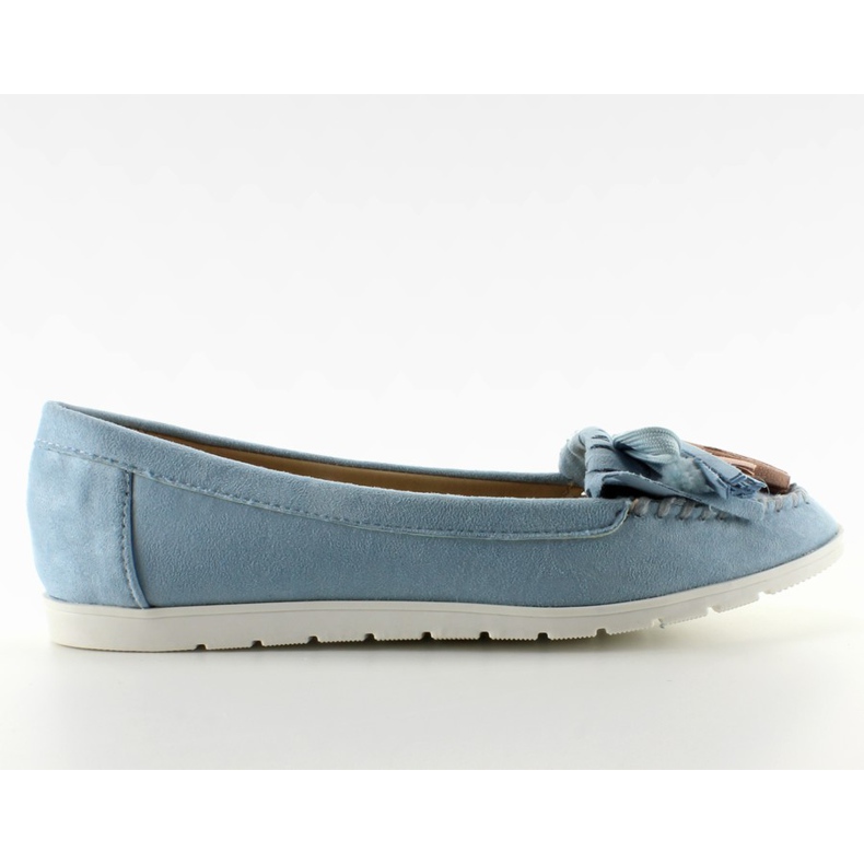 Mocasines de ante con flecos 7122 Azul
