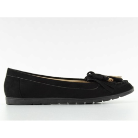 Mocasines de ante con flecos 7122 Negro