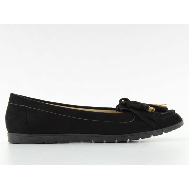 Mocasines de ante con flecos 7122 Negro