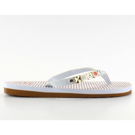 Chanclas con cinturón decorado B762 Blanco
