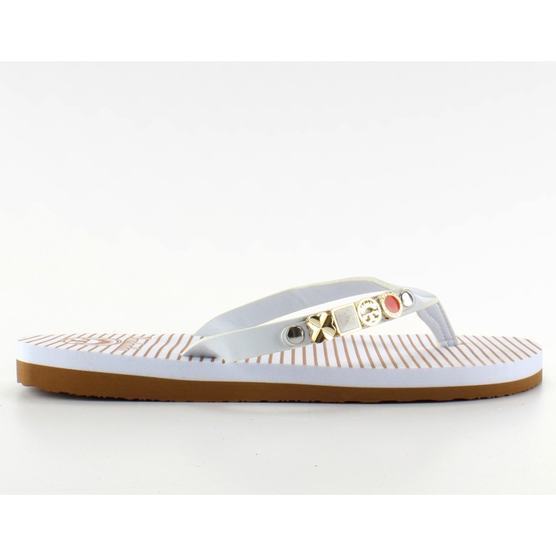 Chanclas con cinturón decorado B762 Blanco