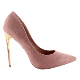 Zapatos de tacón ante Tacón Dorado Le08 Rosa rosado