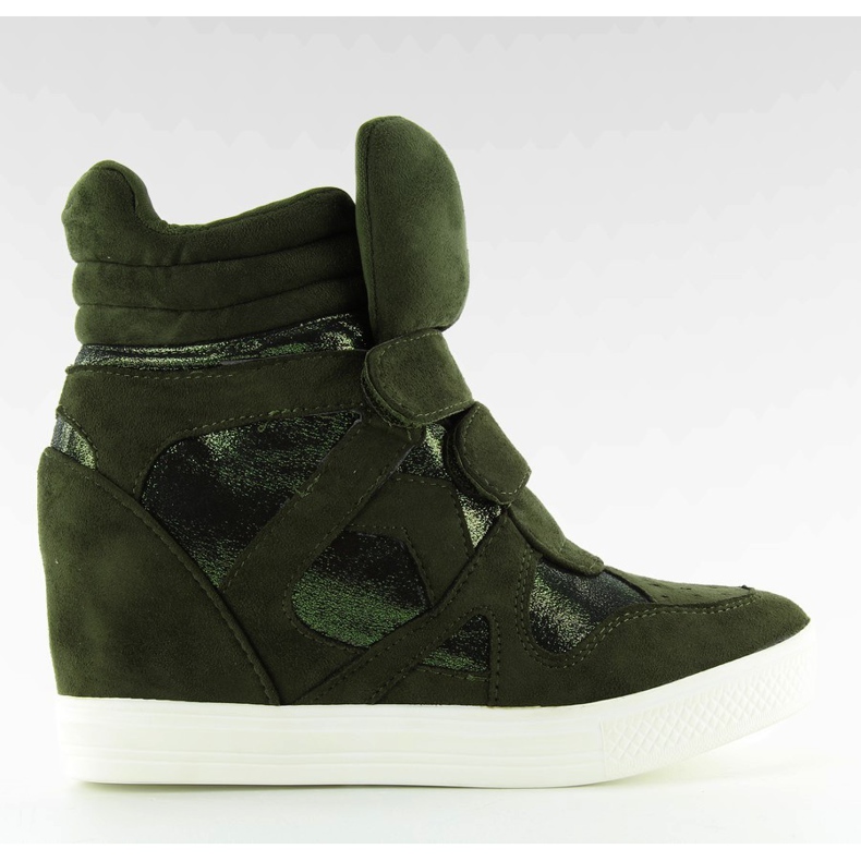Zapatillas de gamuza con cierre de velcro verde