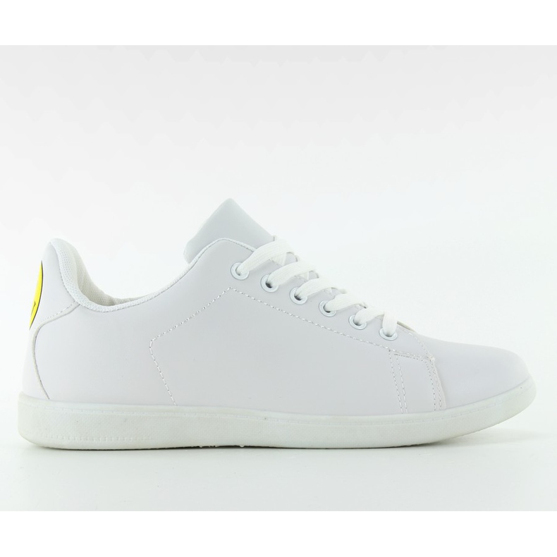 Zapatillas deportivas con carita sonriente al-5301 Blanco amarillo