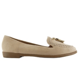 Mocasines con puntera recortada SK28P Beige