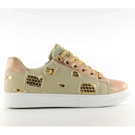 Zapatillas Vintage Oro Rosa / Beige amarillo marrón