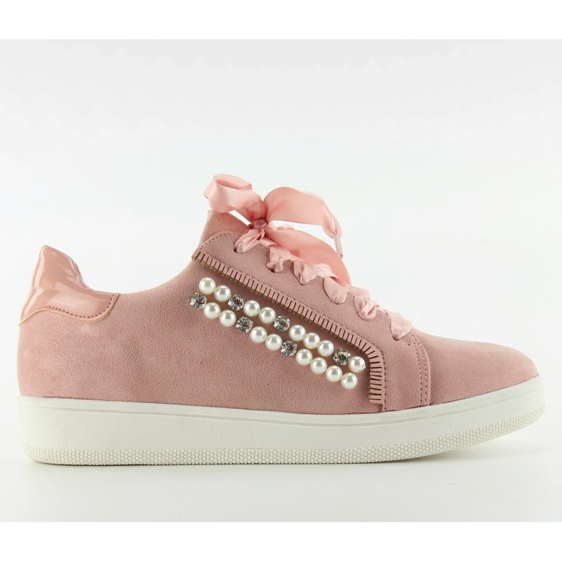 Zapatillas deportivas con perlas 7173 Rosa rosado