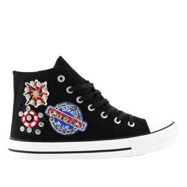 Deportivas tobilleras con piedras BL101P Negro