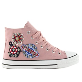 Deportivas tobilleras con piedras BL101P Rosa