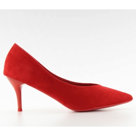 Tacones bajos con muesca ll-98p rojo.