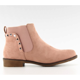 Botas de ante con tachuelas F175 Rosa