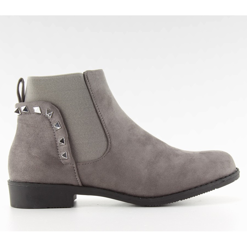 Botas de ante con tachuelas gris F175.