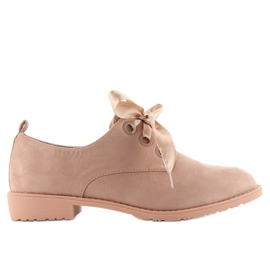 Zapatos bajos con cordones LL-86 Rosa rosado